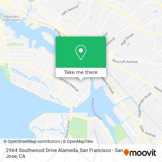 2964 Southwood Drive Alameda map