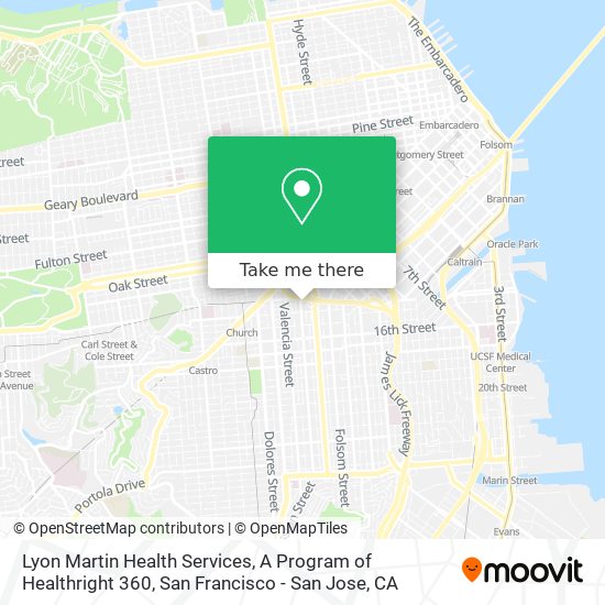 Lyon Martin Health Services, A Program of Healthright 360 map