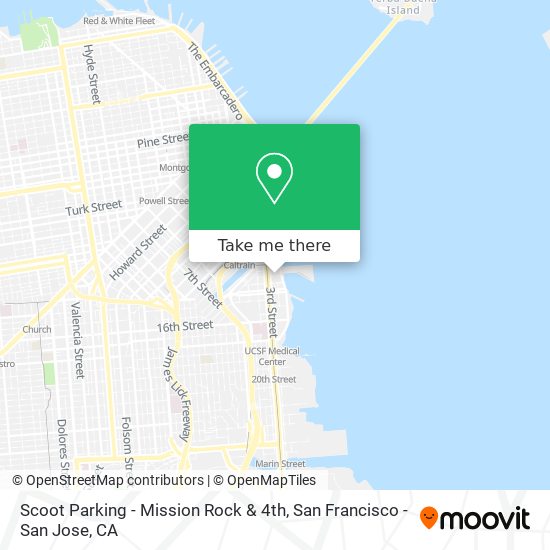 Mapa de Scoot Parking - Mission Rock & 4th