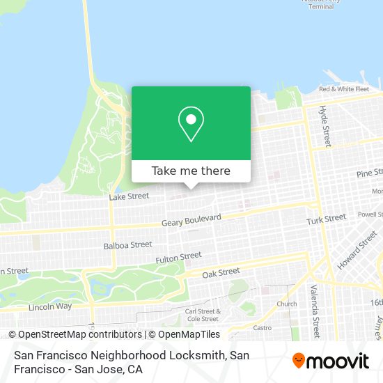 Mapa de San Francisco Neighborhood Locksmith