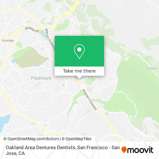 Oakland Area Dentures Dentists map