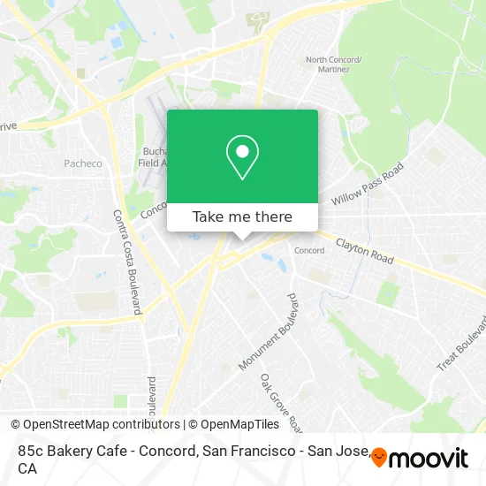 85c Bakery Cafe - Concord map