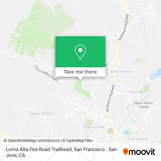 Loma Alta Fire Road Trailhead map