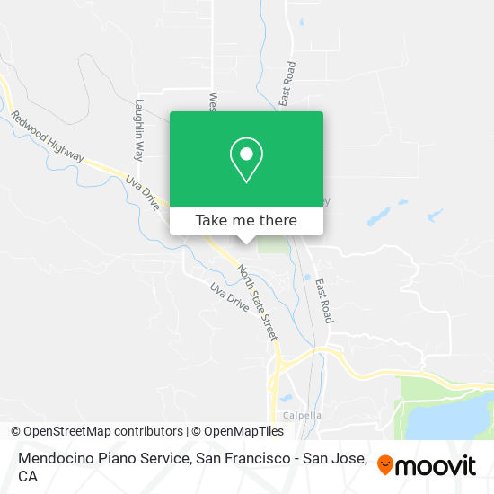 Mendocino Piano Service map