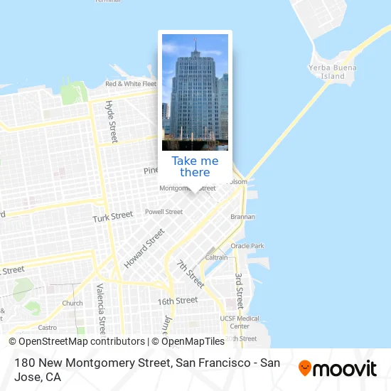 180 New Montgomery Street map