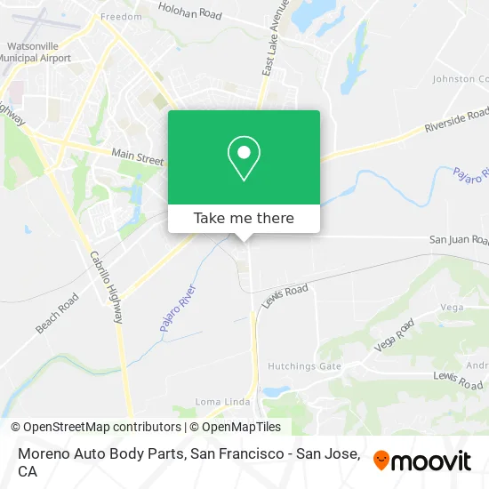 Moreno Auto Body Parts map