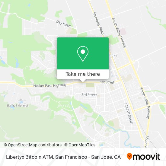 Mapa de Libertyx Bitcoin ATM