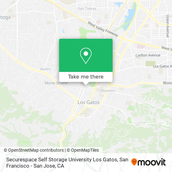 Securespace Self Storage University Los Gatos map