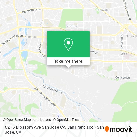 6215 Blossom Ave San Jose CA map