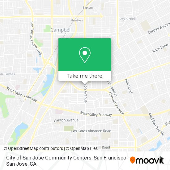 Mapa de City of San Jose Community Centers