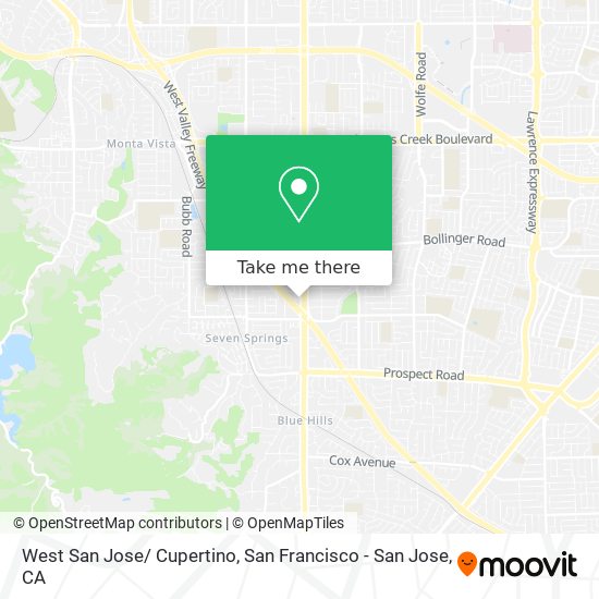 Mapa de West San Jose/ Cupertino