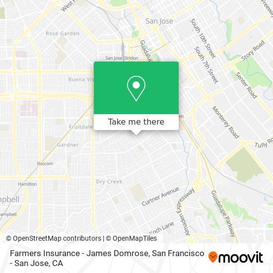 Farmers Insurance - James Domrose map