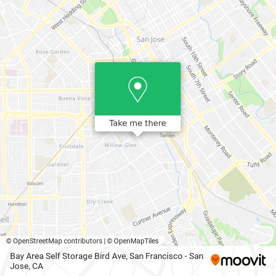 Mapa de Bay Area Self Storage Bird Ave