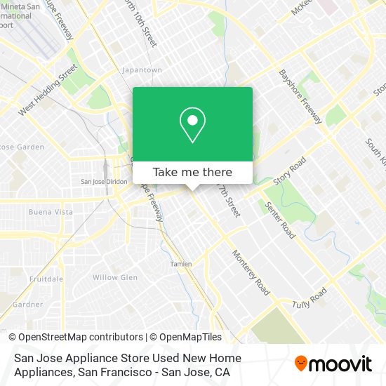 San Jose Appliance Store Used New Home Appliances map