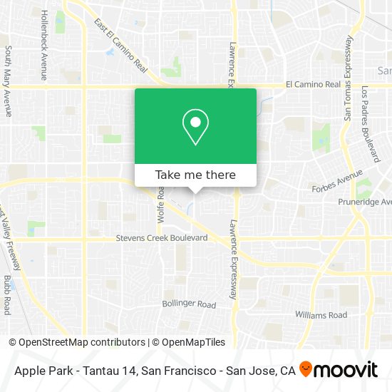 Mapa de Apple Park - Tantau 14