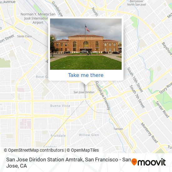 Mapa de San Jose Diridon Station Amtrak