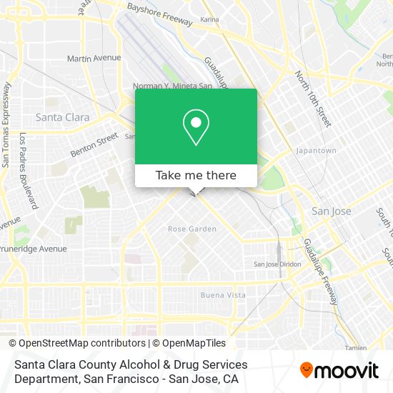 Mapa de Santa Clara County Alcohol & Drug Services Department