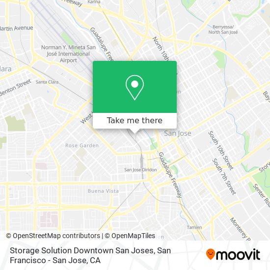 Storage Solution Downtown San Joses map