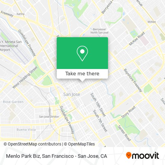 Mapa de Menlo Park Biz