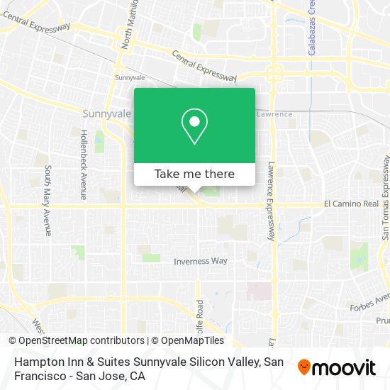 Mapa de Hampton Inn & Suites Sunnyvale Silicon Valley