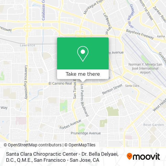 Santa Clara Chiropractic Center - Dr. Bella Delyaei, D.C., Q.M.E. map