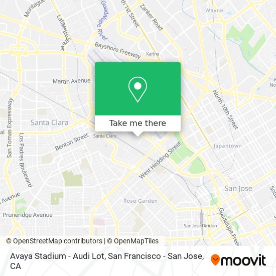 Avaya Stadium - Audi Lot map