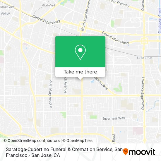 Mapa de Saratoga-Cupertino Funeral & Cremation Service