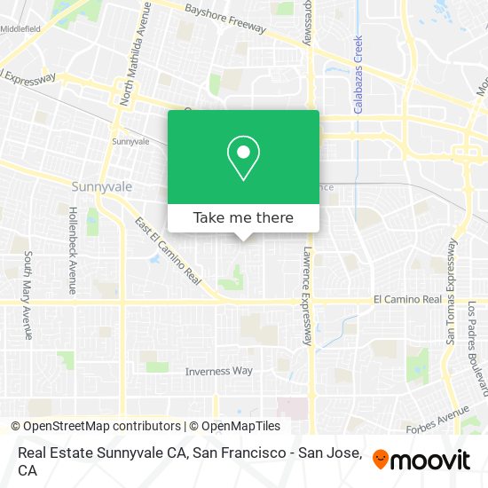 Real Estate Sunnyvale CA map