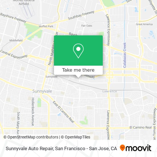 Mapa de Sunnyvale Auto Repair