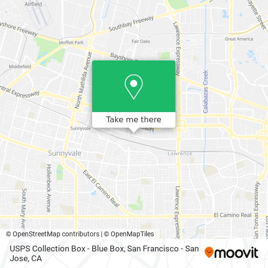 Mapa de USPS Collection Box - Blue Box