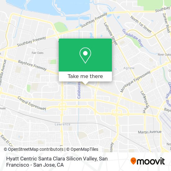 Hyatt Centric Santa Clara Silicon Valley map