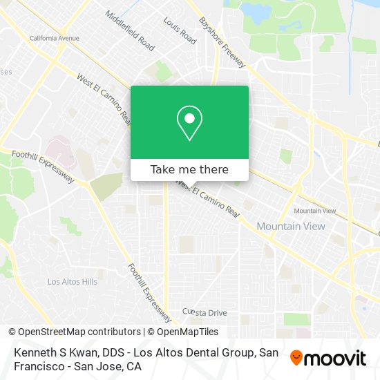 Mapa de Kenneth S Kwan, DDS - Los Altos Dental Group