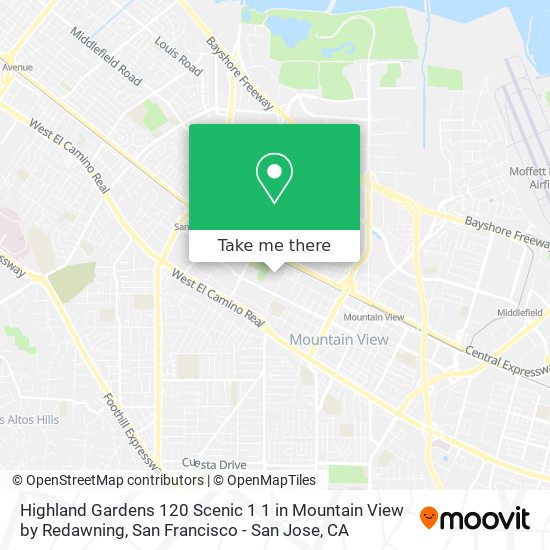 Highland Gardens 120 Scenic 1 1 in Mountain View by Redawning map