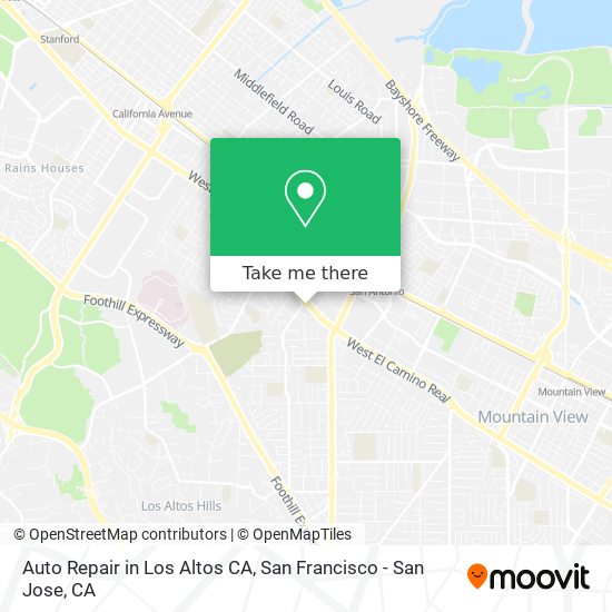 Auto Repair in Los Altos CA map