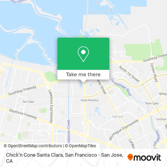 Chick'n Cone Santa Clara map