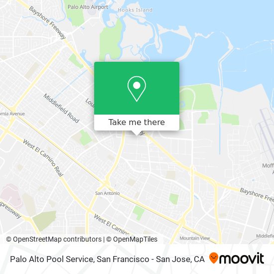 Mapa de Palo Alto Pool Service