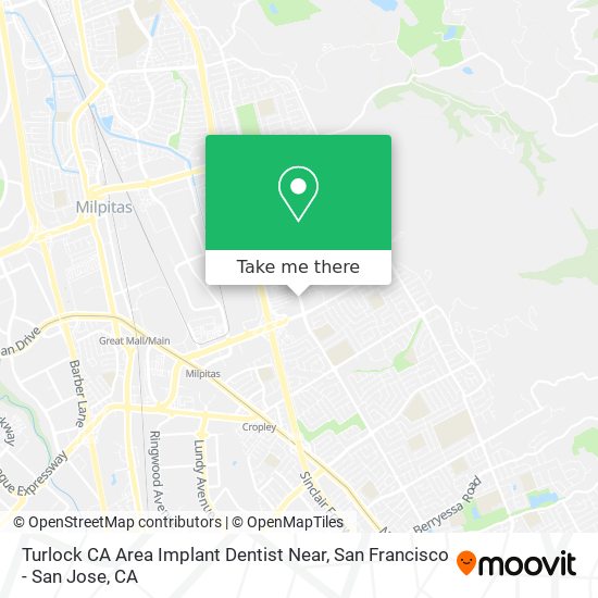 Mapa de Turlock CA Area Implant Dentist Near