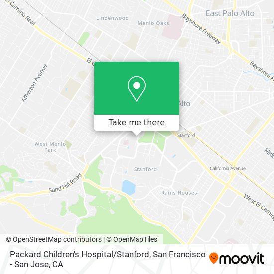 Mapa de Packard Children's Hospital / Stanford