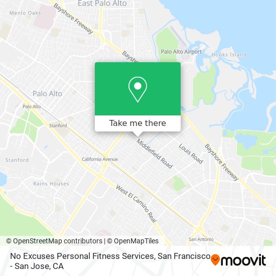 Mapa de No Excuses Personal Fitness Services