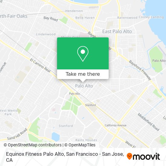 Mapa de Equinox Fitness Palo Alto