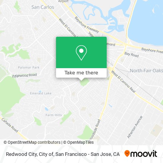 Redwood City, City of map