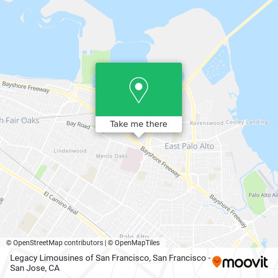 Legacy Limousines of San Francisco map