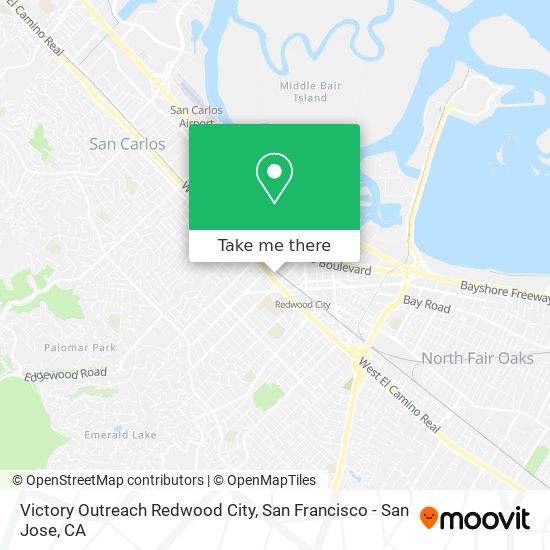 Victory Outreach Redwood City map