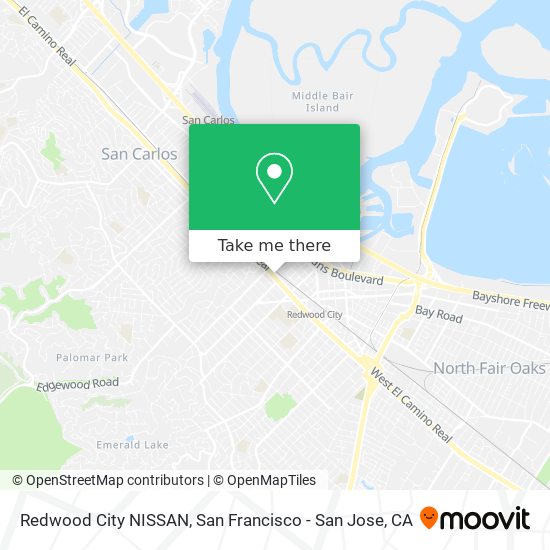 Redwood City NISSAN map