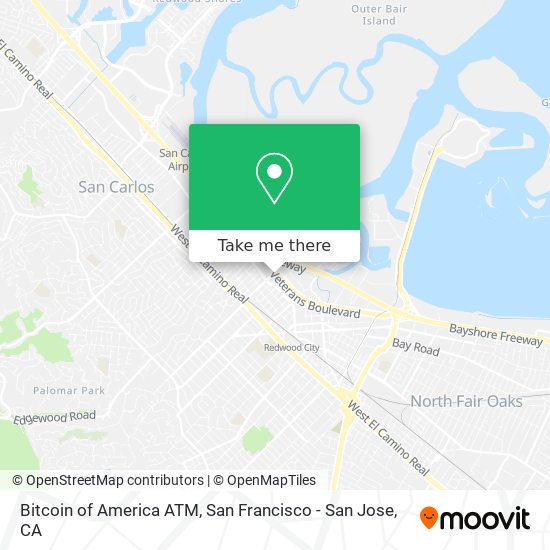 Mapa de Bitcoin of America ATM