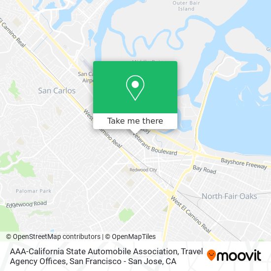 Mapa de AAA-California State Automobile Association, Travel Agency Offices