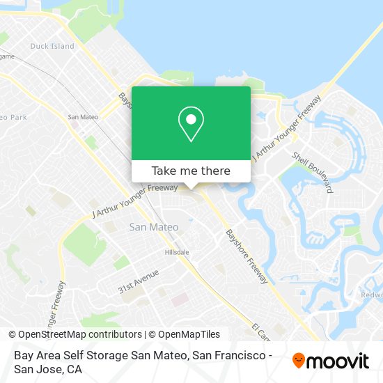 Bay Area Self Storage San Mateo map