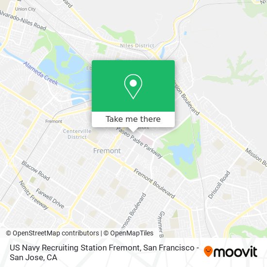 US Navy Recruiting Station Fremont map
