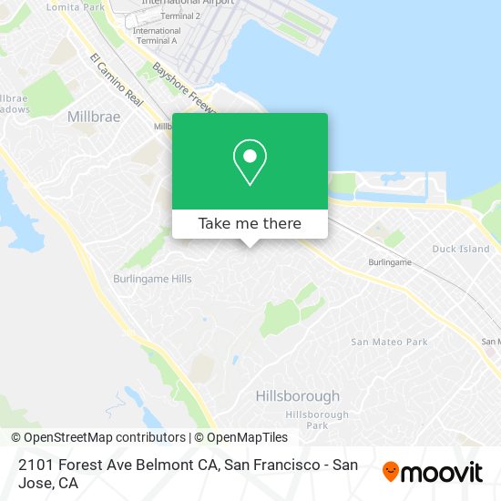 2101 Forest Ave Belmont CA map