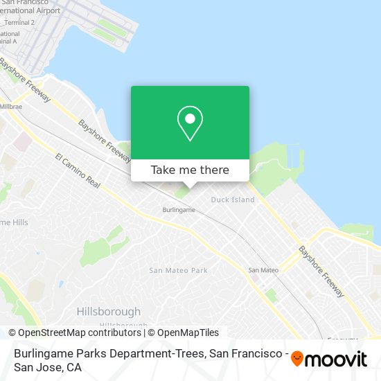 Mapa de Burlingame Parks Department-Trees